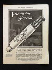 Vintage 1927 Schrader Balloon Tire Gauge Full Page Original Ad picture