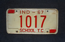 1967 Indiana SCHOOL TRAINING CENTER License Plate picture