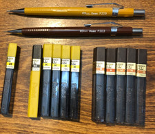 VTG Pentel P203 & P209 Mechanical Drafting Pencil Lot 0.3mm 0.9mm +11 Tubes Lead picture