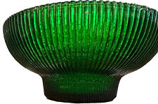 Vintage Hoosier Glass 4054 Emerald Green Ribbed Candy Dish Flower Bowl Vase picture