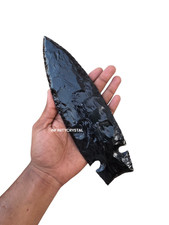 Large Obsidian Spearhead - 10 Inch - Authentic Stone Tool - Artifact Collection picture
