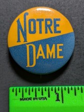 Vintage Notre Dame College University Pinback Pin picture