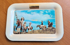 Vintage Advertising Cowboy Capital Bandera Texas Amarillo Native American Tray picture