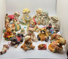 Vintage Calico Kittens Figurine Lot of 14 Enesco 1990s Collectible Cats picture