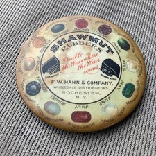 c.1915 SHAWMUT RUBBERS Hahn Co. ROCHESTER NY Calendar celluloid pocket mirror * picture