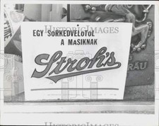 1971 Press Photo Stroh's advertising sign in Hungarian on Buckeye Road picture