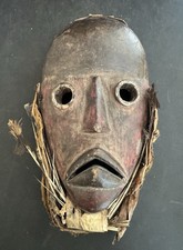 Vintage Dan Poro Society Mask Wood Ivory Coast & Liberia Approx 10” X 6” picture