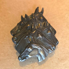 Bergamot Brass Works Woman's Horse Head Belt Buckle picture