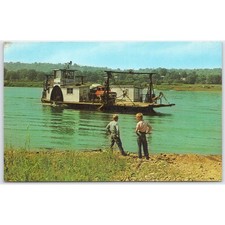 Postcard Ohio River Ferry Martha A. Graham Vevay Indiana to Ghent Kentucky picture