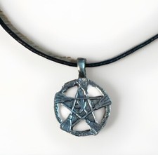 Brooms Of The Elders Pentacle Pewter Pendant Pagan Wiccan New Made USA picture