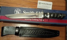VINTAGE SMITH & WESSON CUSTOM SWLBH BUFFALO HORN SUBHILT COMBAT KNIFE RARE MINT picture