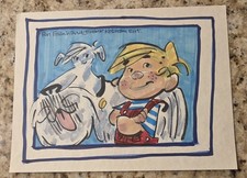 RON FERDINAND Cartoonist Sketch Drawing Signed Autograph Original 8.5x11 W/COA picture