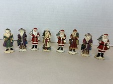 Lot 8 VTG Heavy Cast Metal Santa Claus Figurines Christmas Dimestore Lead Slush picture