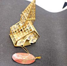 Vintage 24K Gold Plated Church Ornament with Genuine Austrian Crystals - New... picture