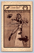 J96/ Baseball Postcard Comic c1910 Ball Went Through Shortstop Crosby 172 picture