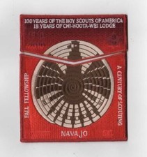 OA Chi-Hoota-Wei Lodge 617 1910-2010 Navajo Flap Set RMY Bdr. Buckskin Council [ picture