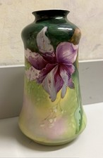 Antique Habsburg Austria Hand Painted Floral Vase Art Nouveau Signed Rene picture