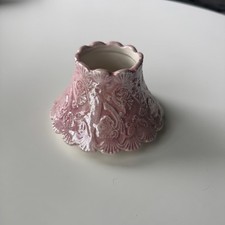 Vintage Pink Ceramic Chandelier Candle Cover Lamp Shade Embossed Lace Design picture