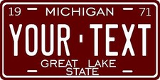 Michigan 1971 License Plate Personalized Custom Auto Bike Motorcycle Moped Tag picture