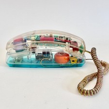 Vintage Unisonic 6900 Clear Transparent Phone 1980s Parts Repair Display picture