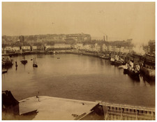 France, Dieppe, View from the Falaise du Pollet Vintage Albumen Print Print Print A picture