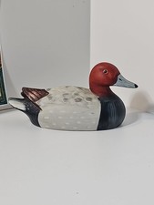 WIW Redhead Duck Decoy Figurine Vintage Ceramic Hand Painted Brown Good Decor picture