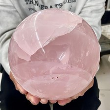 8.15LB Natural Pink Rose Quartz Crystal Sphere Ball Healing Reiki picture