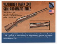 Weatherby Mark XXII Semi Automatic Rifle Atlas Classic Firearms Card picture