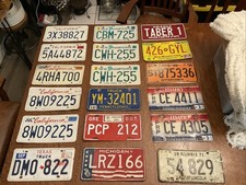 Vintage Mixed Lot of 18 Collectible US License Plates - Various States picture