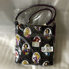 Dooney & Bourke Disney Princess Print Small Shoulder Bag Black Purple picture