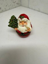 Vintage Midwest of Cannon Falls PHB Santa Claus Porcelain Hinged Trinket picture