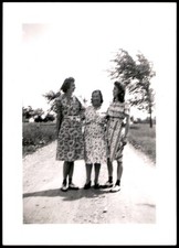 Three Women 1940s Snapshot Photograph Candid Rural Found Photo picture