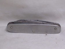 vintage all metal folding triple blade pocket knife unmarked Stockman ? picture