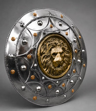 Medieval Roman Greek Lion Face Shield - Steel Knight Armor, 24