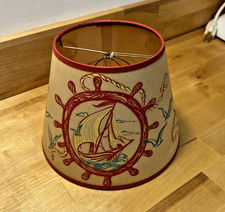 Vintage 1950's Children's Nursery Nautical Painted Paper Lampshade picture