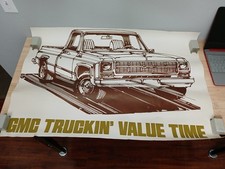 Vintage 1976 - 1980 GMC Truckin' Square Body Advertising Poster - Original picture