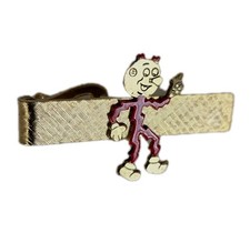 Vintage 1950s Reddy Kilowatt Tie Bar Clip Gold Tone Electric Company Mascot picture