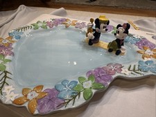 RARE Disney Direct China Mickey Minnie Mouse Hula Tiki Hawaiian Island Dish picture