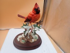Vintage Maruri USA Cardinal-Holly Snow Bird Figurine Premiere bird coll PB-2024 picture