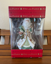 Fitz and Floyd Forest Frost Santa Claus Ceramic Ornament Hand Painted Christmas  picture