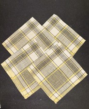 Vintage Yellow and Black Linen Cocktail Napkins picture