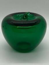 Vintage Green Apple Art Glass Paperweight - E4 picture