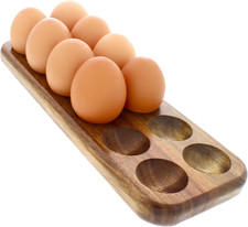 Rustic Wooden Egg Tray, 12 Eggs Holder picture