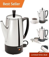 Versatile 6-Cup Stainless Steel Coffee Percolator - Easy-Clean for Daily Use picture