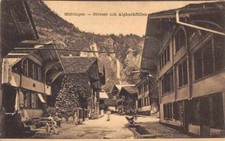 Meiringen Switzerland Alpbachfallen Street Scene Antique Postcard J79319 picture