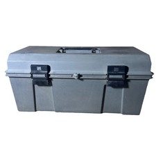 Akro Mils 19 inch Gray Tool Box with Tray Double Latch Lockable Vintage picture