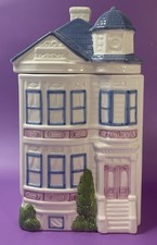 Vintage Hearth & Home Ceramic Victorian House Cookie Jar Canister 10