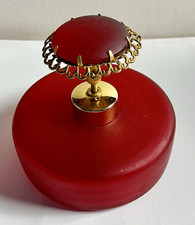 Vintage DeVilbiss Red Frosted Glass Push Top Perfume Atomizer Made in Italy picture