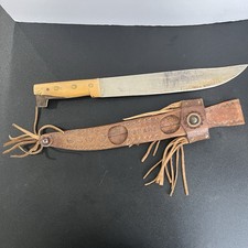 Vintage Imacasa Tiburoe USA Panama Machete with Leather Sheath 18in picture