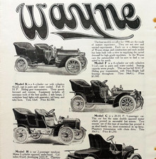 1906 Wayne Models H C K F Advertisement Automobile Classic Antique Cars Detroit picture
